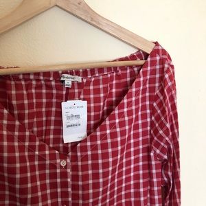 Madewell Plaid Button Down Top